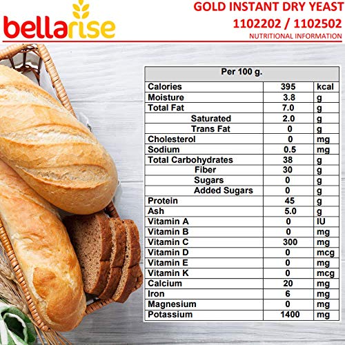 Bellarise Gold Instant Dry Yeast - 1 Lb Fast Acting Instant Ye