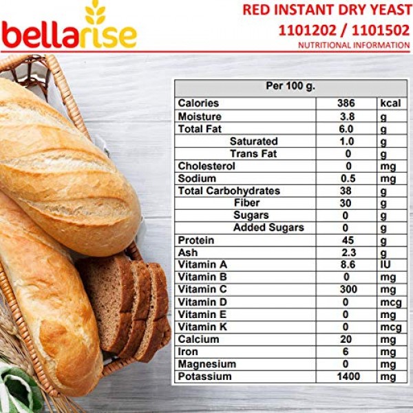 Bellarise Red Instant Dry Yeast - 1 Lb Fast Acting Instant Yea