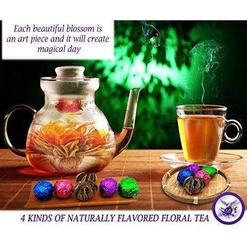 Fairy Garden Blooming Tea Flowers - Variety Pack Includes 4 Diff