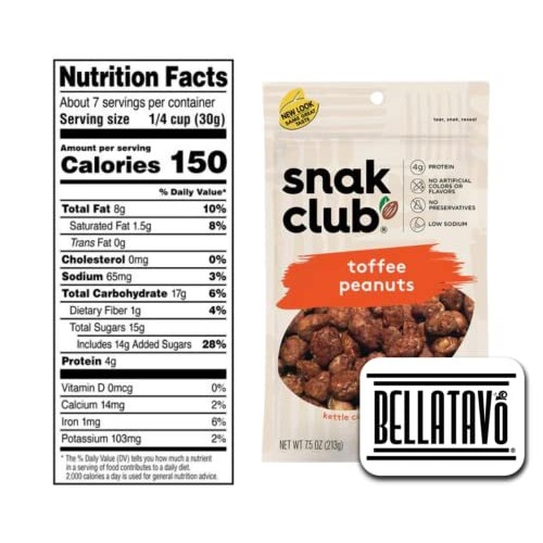 Toffee Peanuts Bundle. Includes Three-7.5 Oz Bags Of Snak Club T