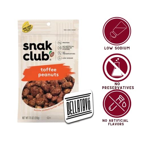 Toffee Peanuts Bundle. Includes Three-7.5 Oz Bags Of Snak Club T