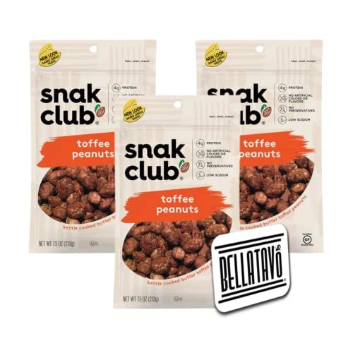 Toffee Peanuts Bundle. Includes Three-7.5 Oz Bags Of Snak Club T