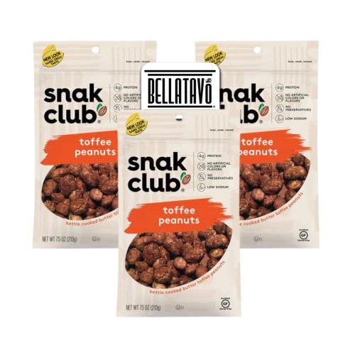 Toffee Peanuts Bundle. Includes Three-7.5 Oz Bags Of Snak Club T