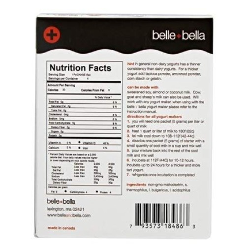 Non-Dairy Vegan No Sugar Added Plant Base Yogurt Starter With Li