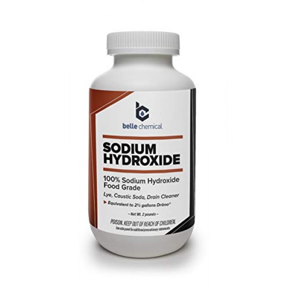 Sodium Hydroxide - Pure - Food Grade Caustic Soda, Lye 2 Poun