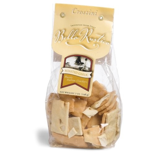 Bello Rustica Crostini, Roasted Garlic Rustic Italian Crackers,