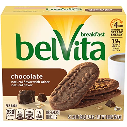 Belvita Chocolate Breakfast Biscuits, 5 Packs 4 Biscuits Per Pack