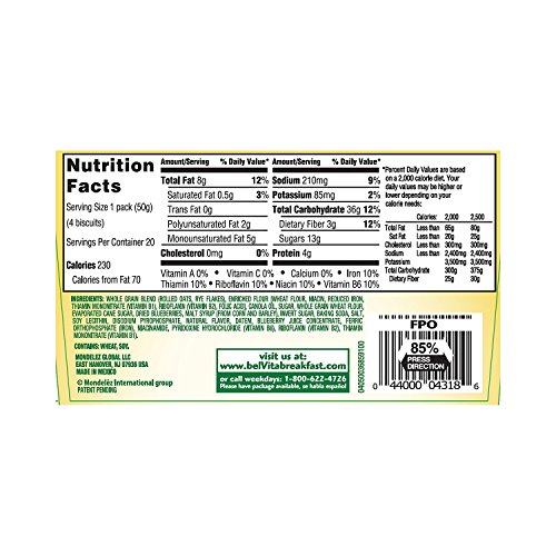 Belvita Blueberry Breakfast Biscuits, 20 Count Box, 2 Bl 12 Ounc