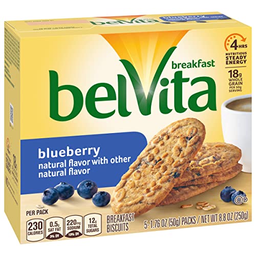 Belvita Blueberry Breakfast Biscuits, 5 Packs 4 Biscuits Per Pack