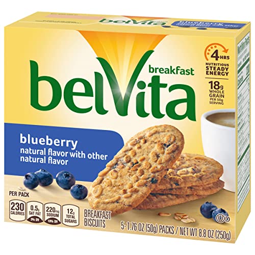 Belvita Blueberry Breakfast Biscuits, 5 Packs 4 Biscuits Per Pack