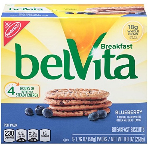 Belvita Breakfast Biscuit, Blueberry, 8.8 Ounce Pack of 3