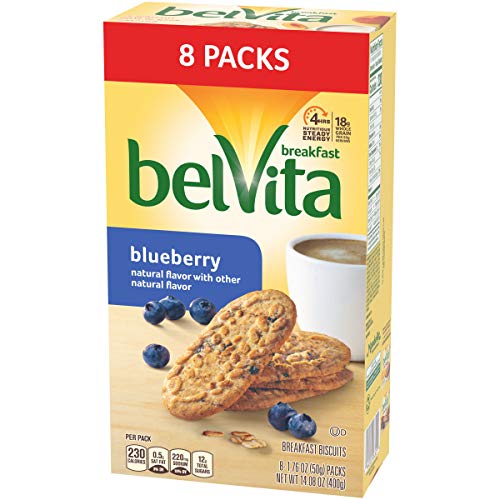 Belvita Breakfast Biscuits, Blueberry Flavor, 8 Pack 4 Biscuits