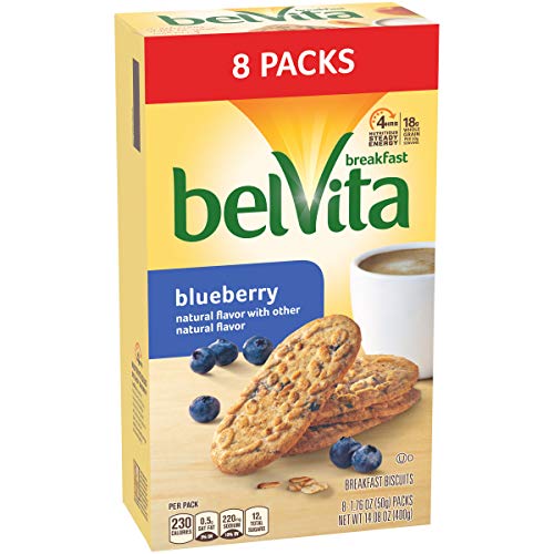Belvita Breakfast Biscuits, Blueberry Flavor, 8 Pack 4 Biscuits