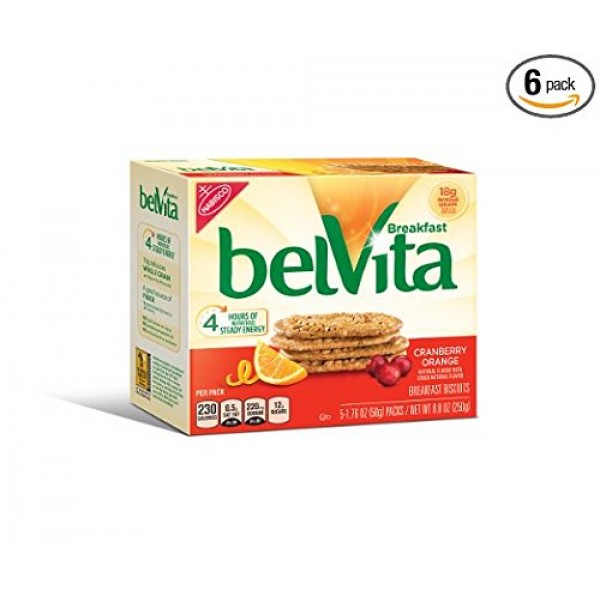belVita Breakfast Biscuits, Cranberry Orange, 8.8 Ounce Pack of 2