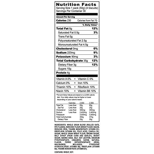 Belvita Cinnamon Brown Sugar Biscuits, 1.76 Oz, 30Count, 4 Pack