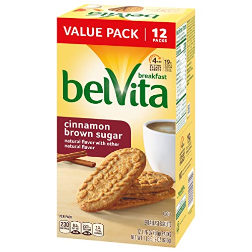 belVita Cinnamon Brown Sugar Breakfast Biscuits, 12 Packs 4 Bis...