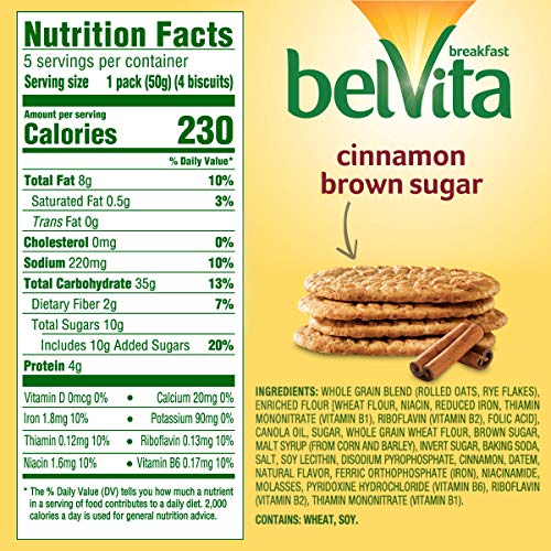 Belvita Cinnamon Brown Sugar Breakfast Biscuits, 6 Boxes Of 5 Pa