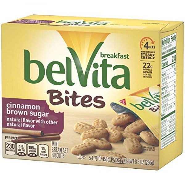 belVita Cinnamon Brown Sugar Mini Breakfast Biscuit Bites, 6 Box...