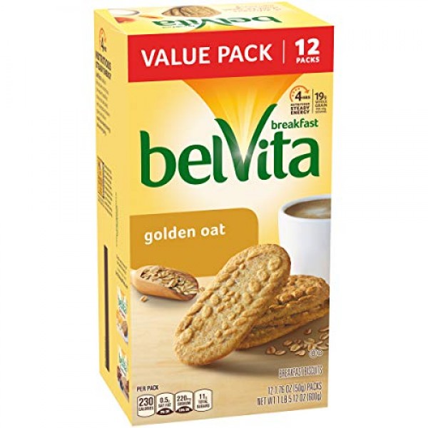 belVita Golden Oat Breakfast Biscuits, 12 Packs