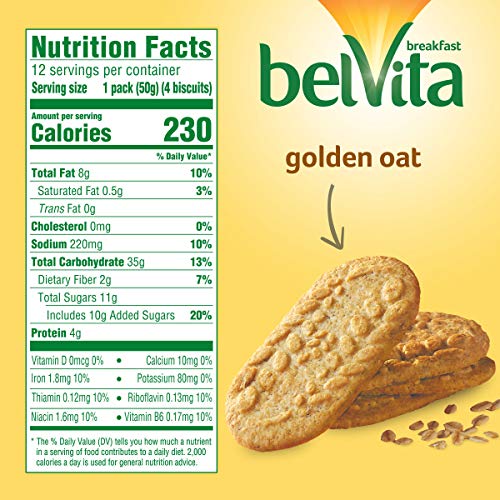 Belvita Golden Oat Breakfast Biscuits, 12 Packs