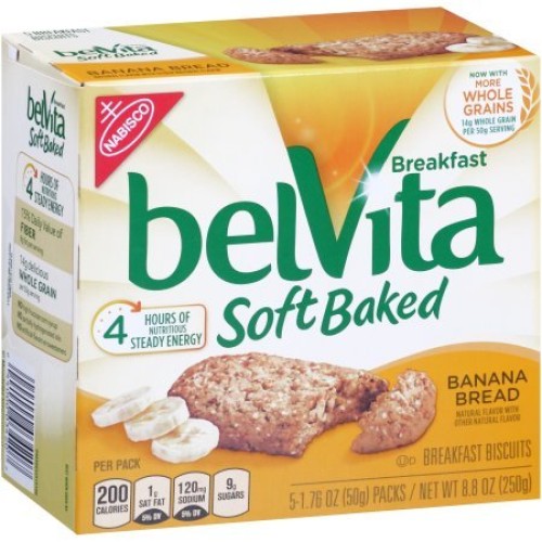 Belvita Soft Baked Breakfast Biscuits, Banana Bread, 5 Count Box