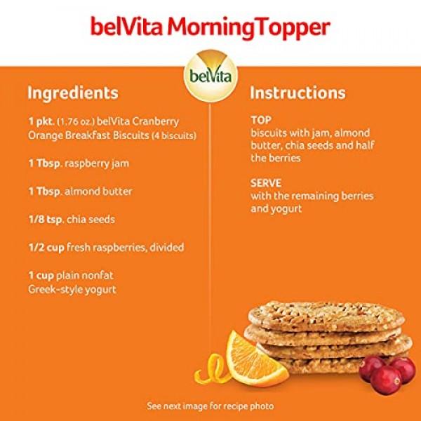 Nabisco Belvita Crunchy Cranberry Orange Breakfast Biscuits, 8.8...