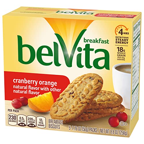 Nabisco Belvita Crunchy Cranberry Orange Breakfast Biscuits, 8.8