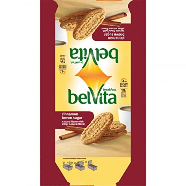 belVita Cinnamon Brown Sugar Breakfast Biscuits, 1.76 Ounce, 8 Pack