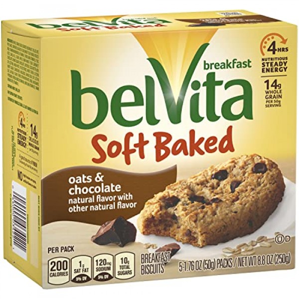 belVita Toasted Coconut Breakfast Biscuits, 5 Count Box, 8.8 Ounce