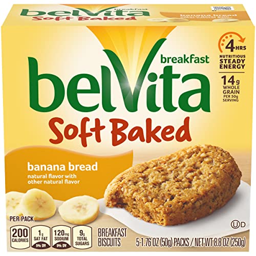 Belvita Soft Baked Breakfast Biscuits, Banana Bread Flavor, 5 Pa