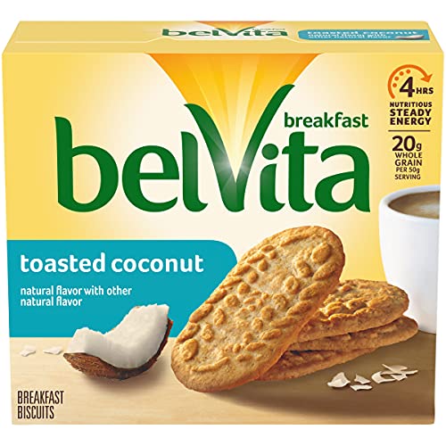 Belvita Toasted Coconut Breakfast Biscuits, 5 Count Box, 8.8 Ounce