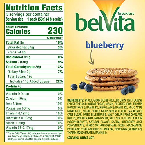 Mondelez Global Nabisco Belvita Breakfast Blueberry, 1.76 Ounce