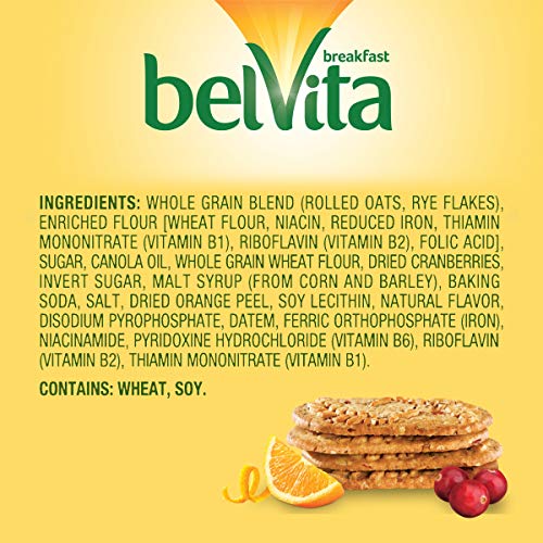 Belvita Cranberry Orange Breakfast Biscuits, 5 Packs 4 Biscuits