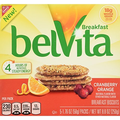 Nabisco Belvita Breakfast Biscuits Cranberry Orange - 5 Ct