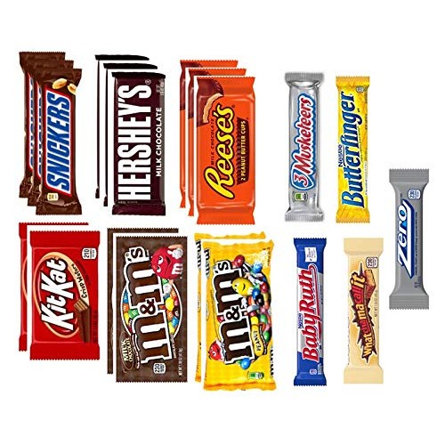 Candy Bar Assortment Box 20 Count - 11 Different Full Size Candy