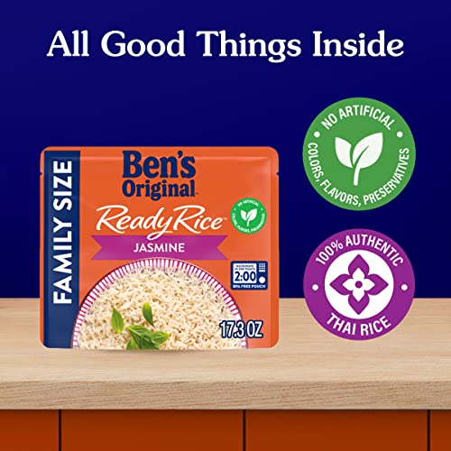 BENS ORIGINAL Ready Rice Jasmine Family Size Rice, Easy Dinner ...
