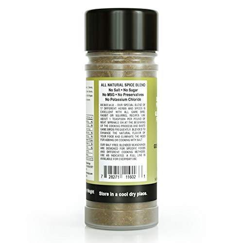 Bensons - Heritage Game Bird And Poultry Seasoning - Salt-Free,