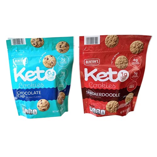 Bentons Keto Cookies Snickerdoodle & Chocolate Chip 3oz 85g Tw...