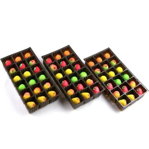 Bergen Marzipan 54 Piece Assorted Fruit Box Tray Net Weight 25 Oz