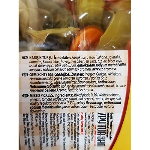 Berrak Mixed Pickles Karisik Tursu 5Kg ~11Lb Made In Turkey