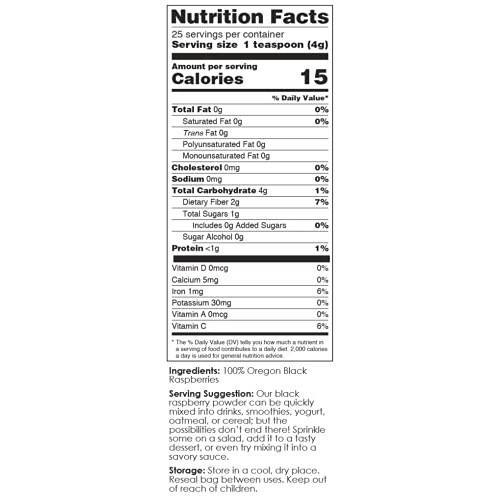 Berrihealths 100% Authentic Black Raspberry Powder - 100 Grams