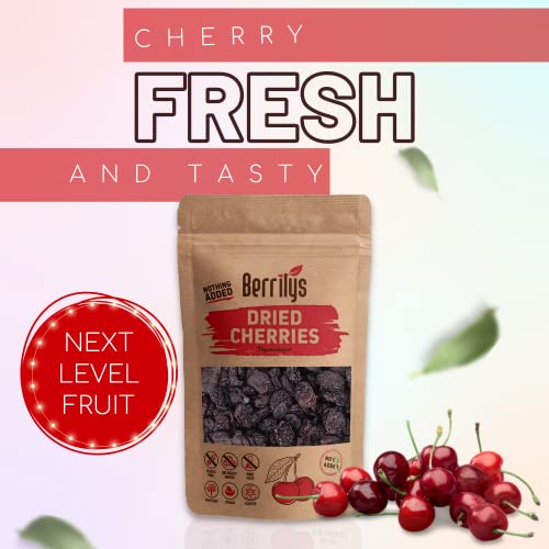 Berrilys Dried Dark Sweet Cherries, No Added Sugar, 1 LB, Pitted...