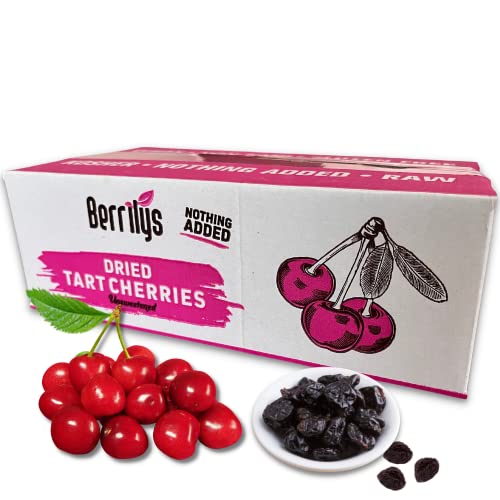 Berrilys Dried Tart Cherries, Unsweetened, 5 LB, Pitted, Unsulfu...
