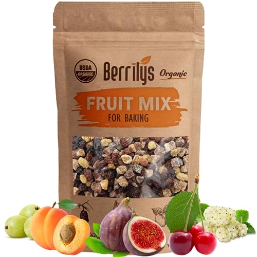 Berrilys Organic Dried Fruit Mix of Diced Figs, Apricots, White ...