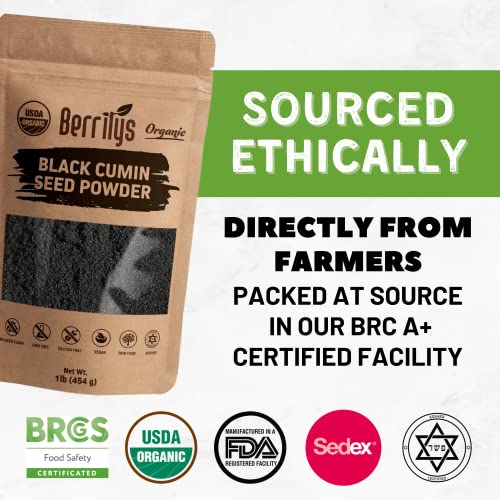 Cherry Valley Organic Black Seed Powder, Ground, 16 Ounces, Also...