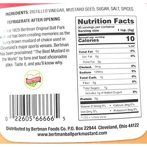 Bertman Ball Park Mustard - 2 16 Ounce Bottles of Original Bertm...