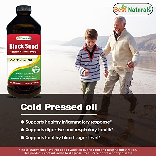 Best Naturals Black Seed Oil 16 Oz - Cold Pressed - Alcohol Free
