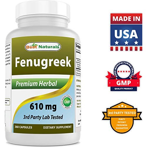 Best Naturals Fenugreek Seed Capsules Non-Gmo 610 Mg - Promotes