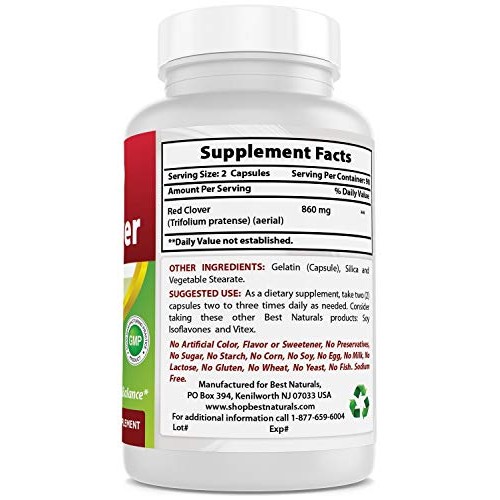 Best Naturals Red Clover 430 Mg 180 Capsules
