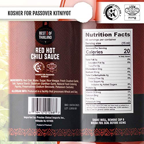 Best Of Thailand Spicy Chili Sauce | 2 Bottles Of 23.65Oz Real A